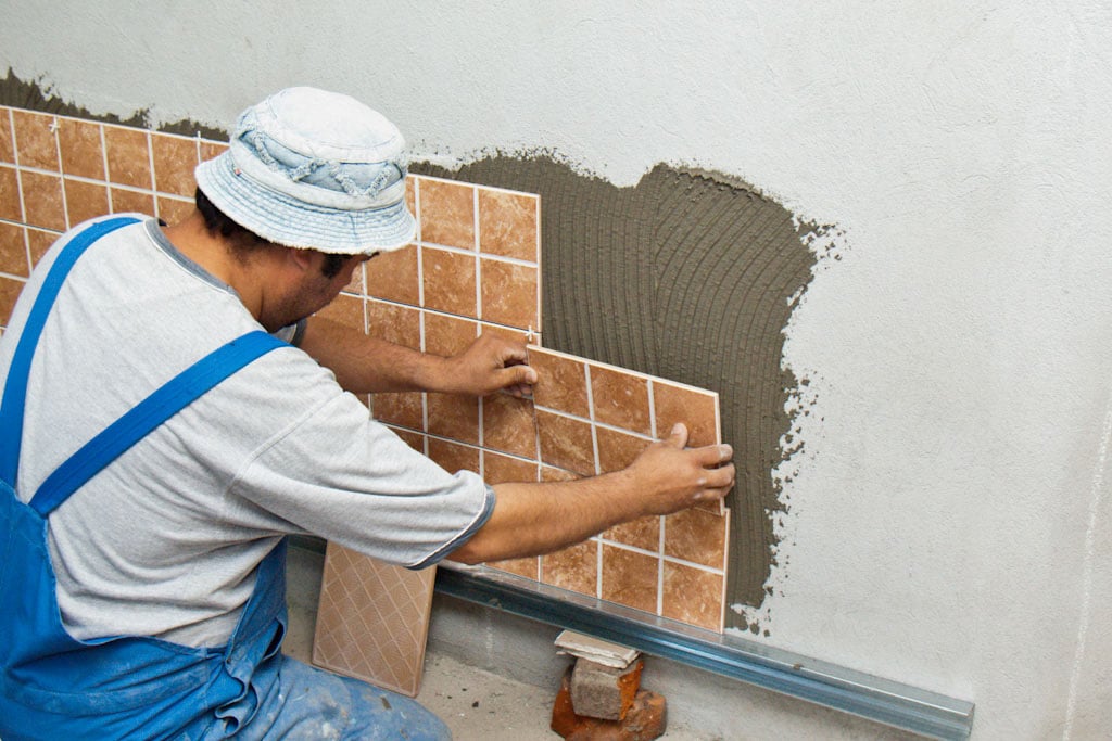 Image result for Installing tiles on a wall