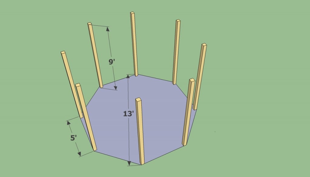 Installing octagonal gazebo posts