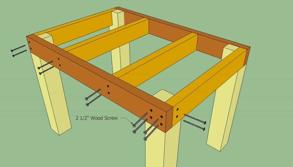 Securing the table with screws