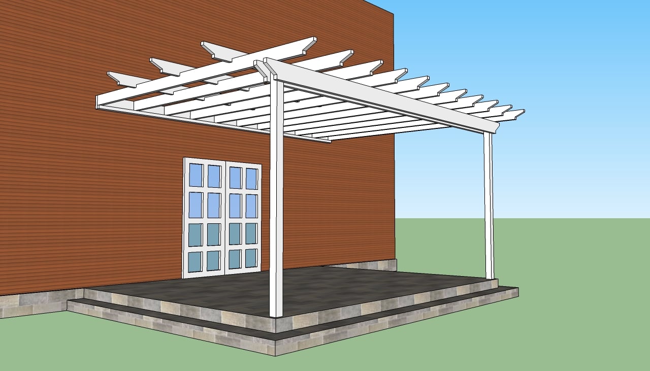 Woodwork Pergola Plans Attached To House PDF Plans