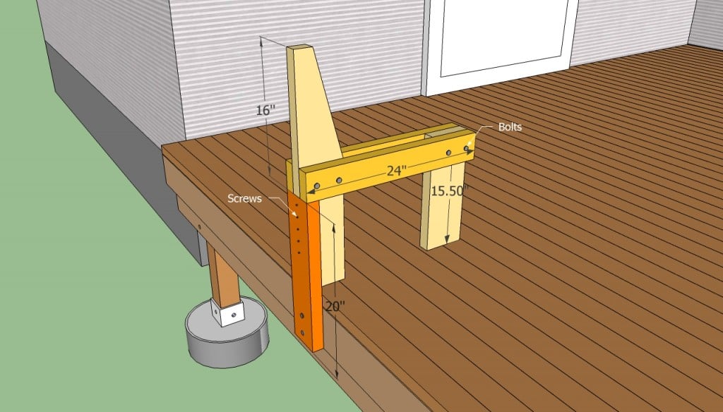 Build a bench on decking