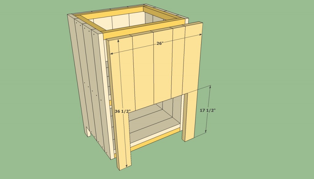 Front face of the planter