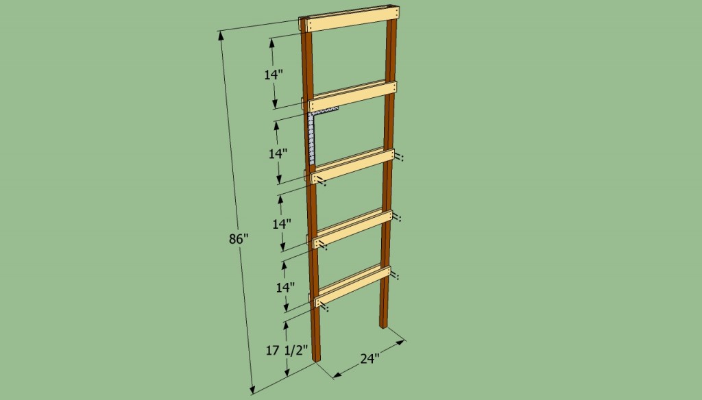 Building the frame of the shelvesBuilding the frame of the shelves