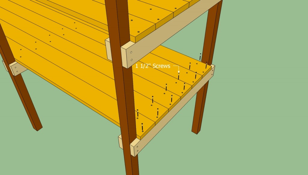 Securing the slats with screws