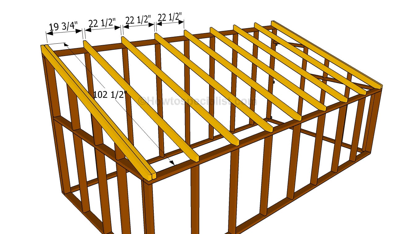 rafter spacing for metal roof shed roof