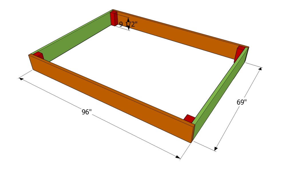 Building the frame of the sandbox