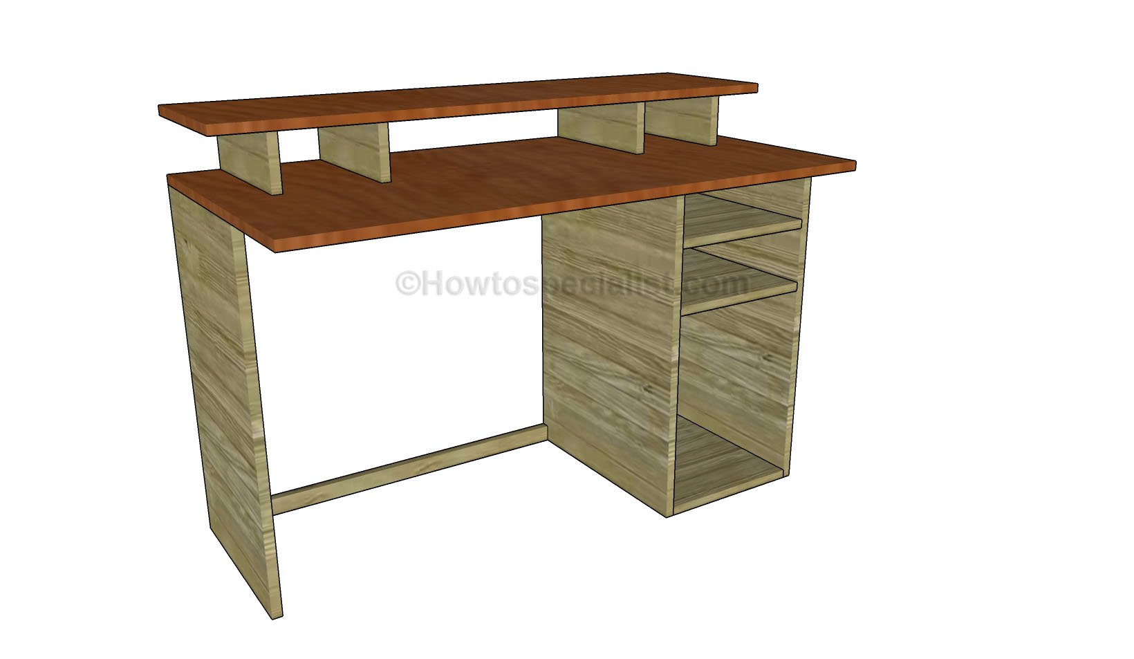 Free Computer Desk Plans | HowToSpecialist - How to Build ...
