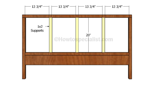 Fitting the supports to the headboard