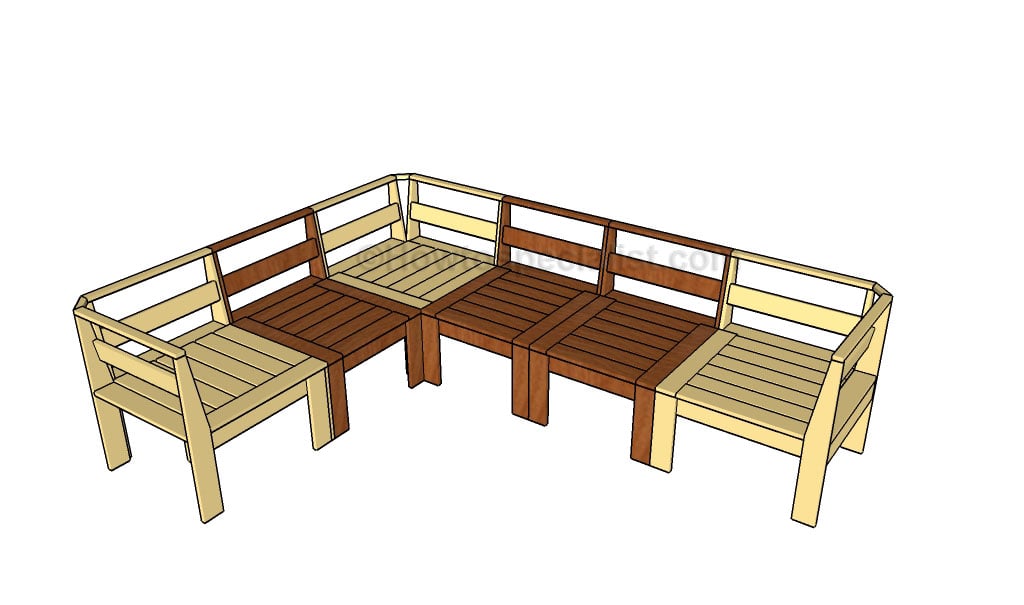 Corner outdoor sectional plans | HowToSpecialist - How to Build, Step 