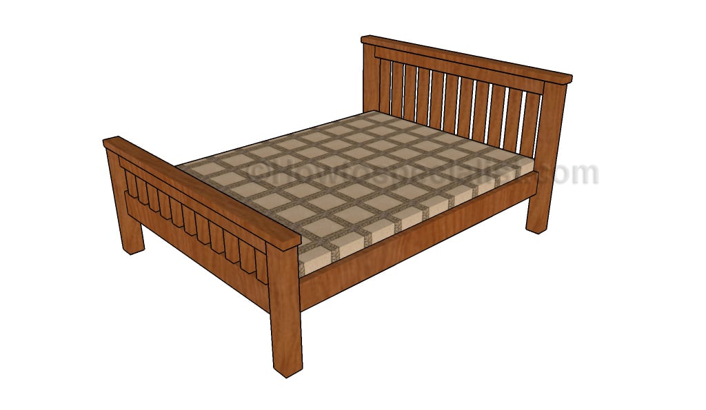 Full size bed frame plans | HowToSpecialist - How to Build, Step by 