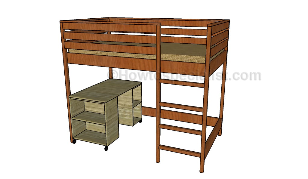 Loft bed with desk plans | HowToSpecialist - How to Build, Step by Step