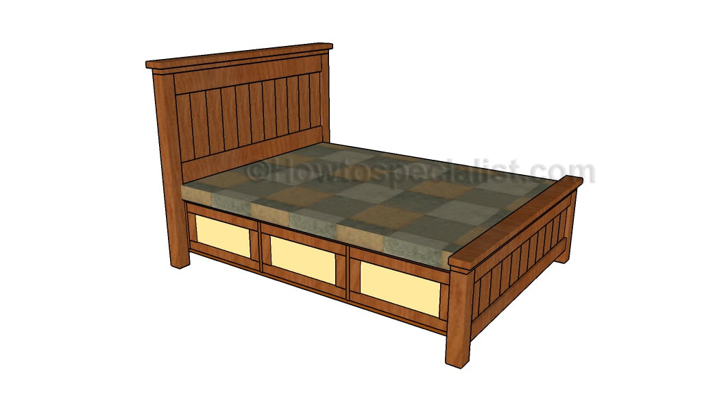 Queen Storage Bed Plans Queen Size Storage Bed Plans