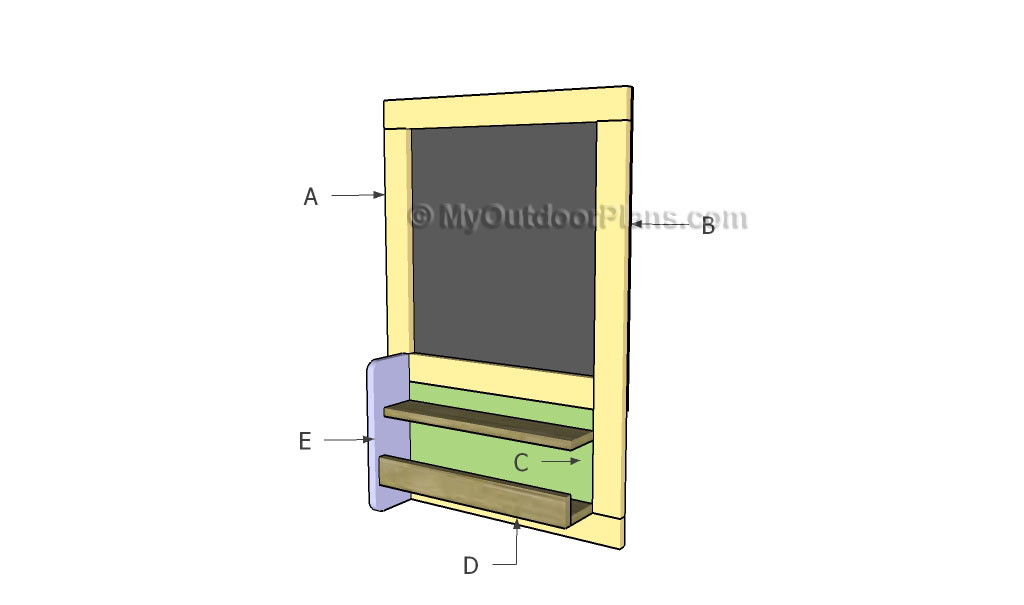 Building a chalkboard with shelves