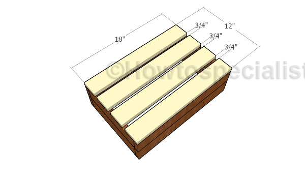 Attaching the bottom crate slats