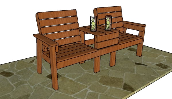Large Outdoor Double Chair Bench Plans | HowToSpecialist ...