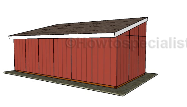 Loafing shed plans - Back view