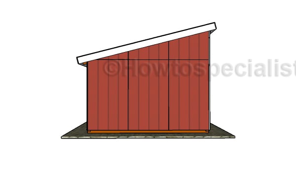 Loafing shed plans - Side view