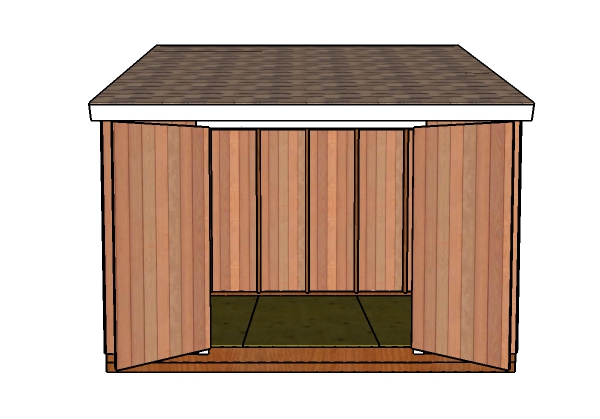 8x12 Lean to Shed Plans - Open doors