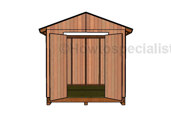 8x8 Garden Shed Plans - Front View