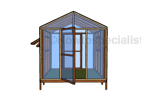 8x8 Greenhouse Plans - Front viewHTS