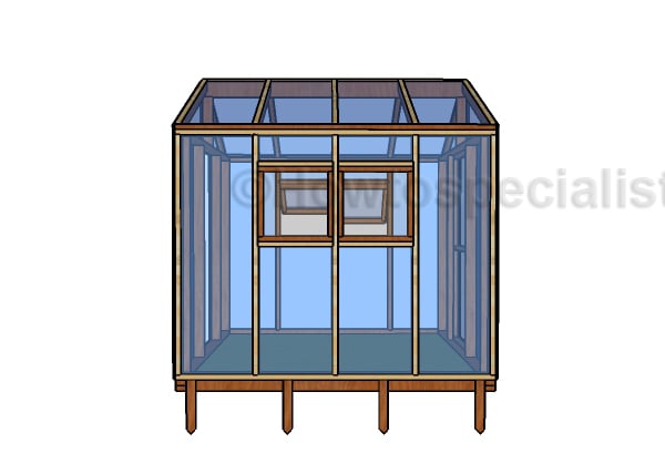 8x8 Greenhouse Plans - Side view