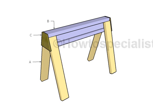 Building stackable i beam sawhorse