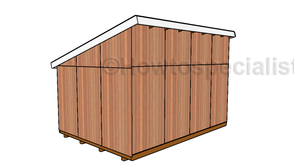 12x16 Lean to Shed Plans - Back view