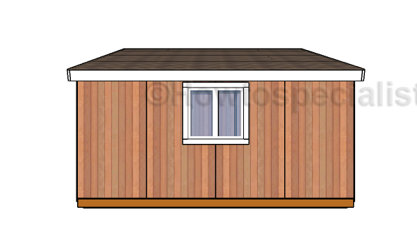 12x16 Lean to Shed Plans - Side view