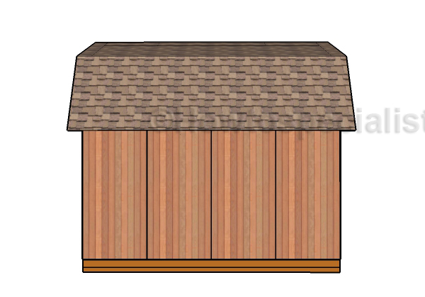 14x16 Shed Plans - Side view