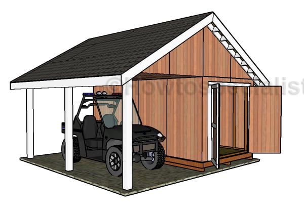 8x16 Shed with Porch Roof Plans | HowToSpecialist - How to 