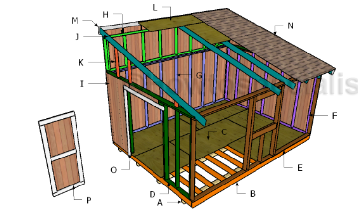 12x16 Lean to Shed Roof Plans | HowToSpecialist - How to ...