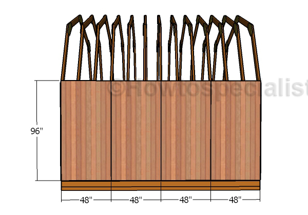 Fitting the side wall siding