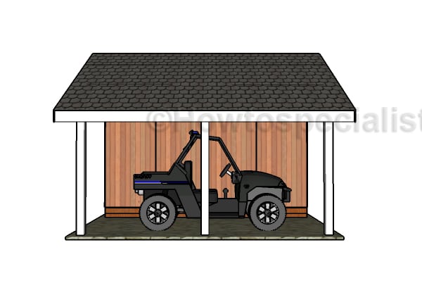 Shed with Porch Plans - Side view