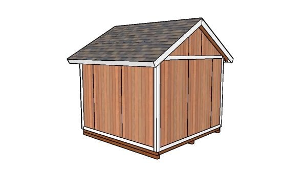 10x10 barn shed plans - Back view