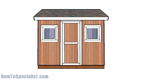 8x10 Shed Plans - Front view