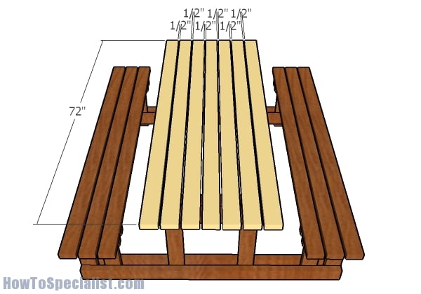 Fitting the table slats