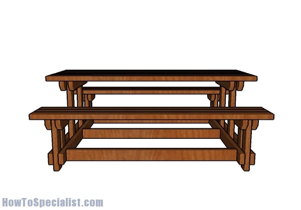 Picnic Table Plans with Detached Benches Plans