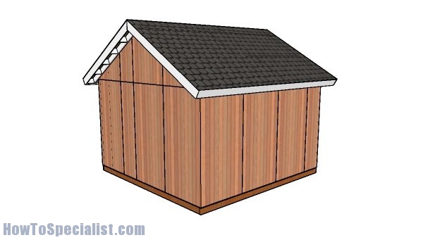 14x14 shed plans - back view