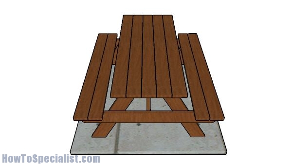 6' Picnic Table Plans - Top view