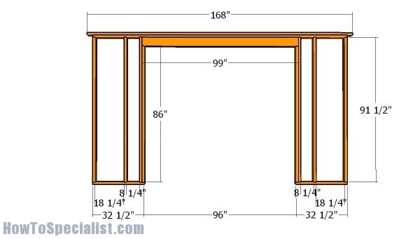 Building the front wall - frame