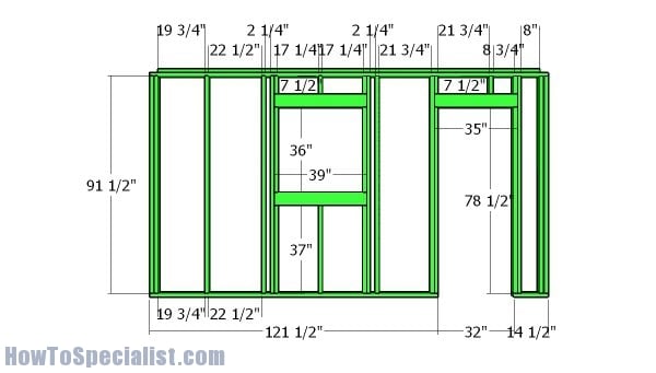 Building the side wall wih window - framing