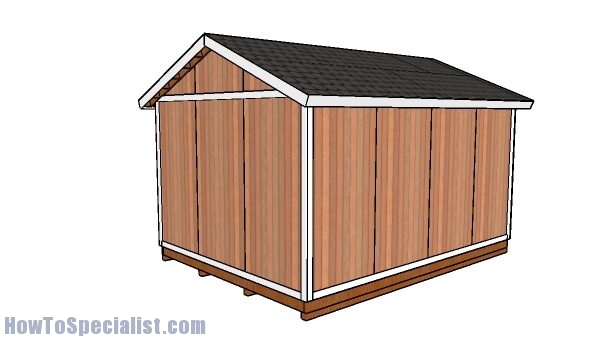 Free 12x16 shed plans - Back view