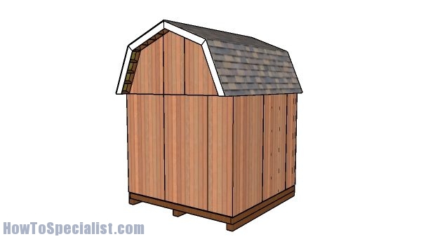 10x10 barn shed plans with loft - back view