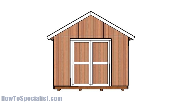 12x10 Shed Plans - front view