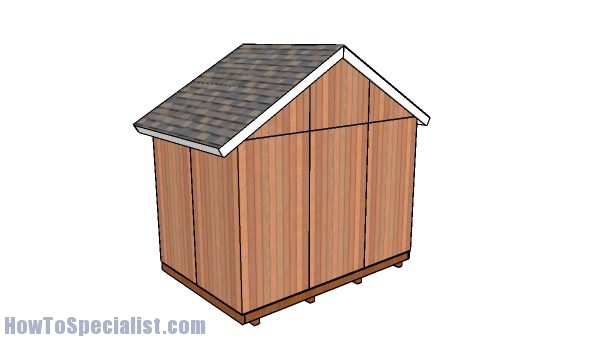 12x8 Shed Plans - back view