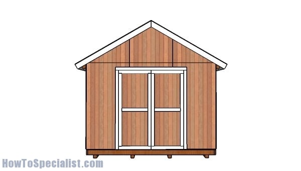 12x8 Shed Plans - front view