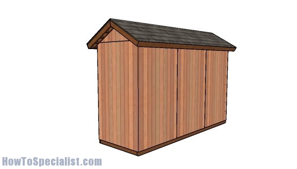 4x12 shed plans - back view