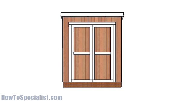 5x7 Shed Plans - front view