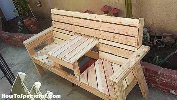DIY Outdoor Bench with Table | HowToSpecialist - How to 
