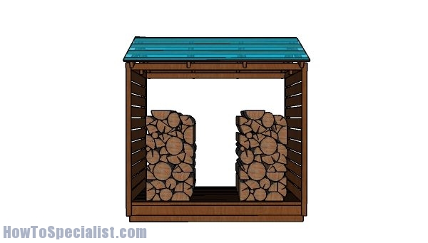 Firewood Shed Plans - Front view